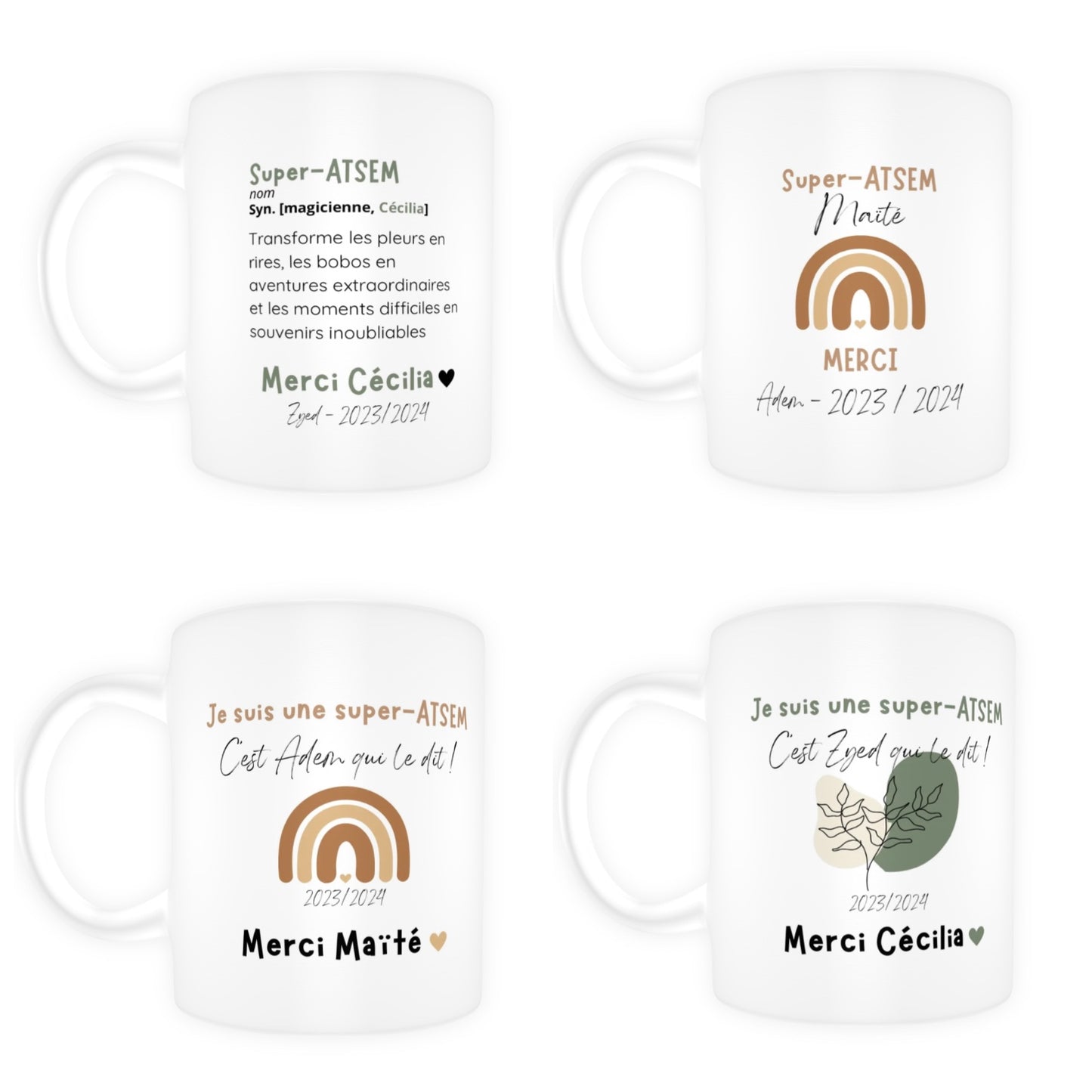 Mug personnalisé maîtresse / maître / ATSEM / AESH / nounou
