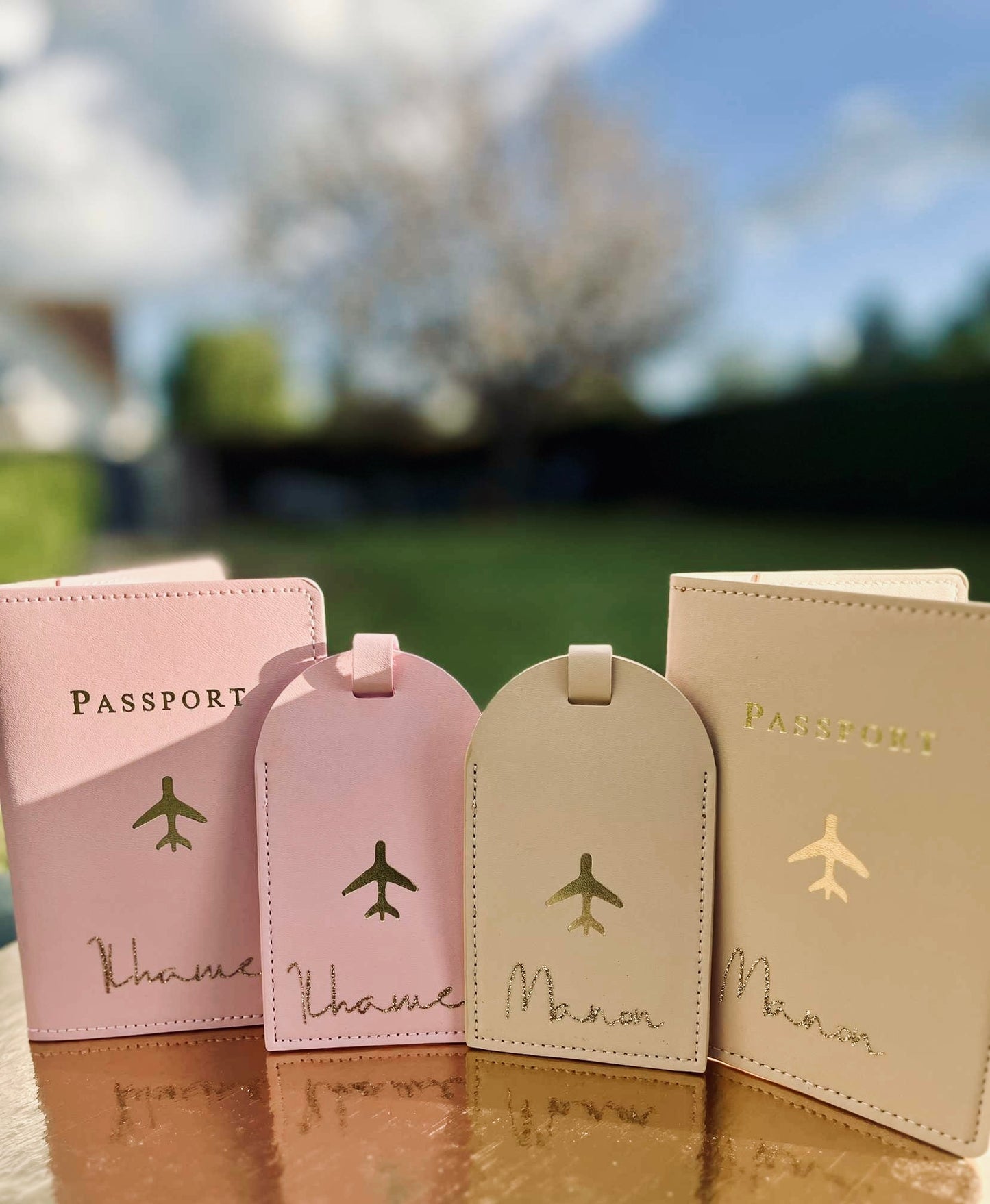 Protège passeport et étiquette valise personnalisés