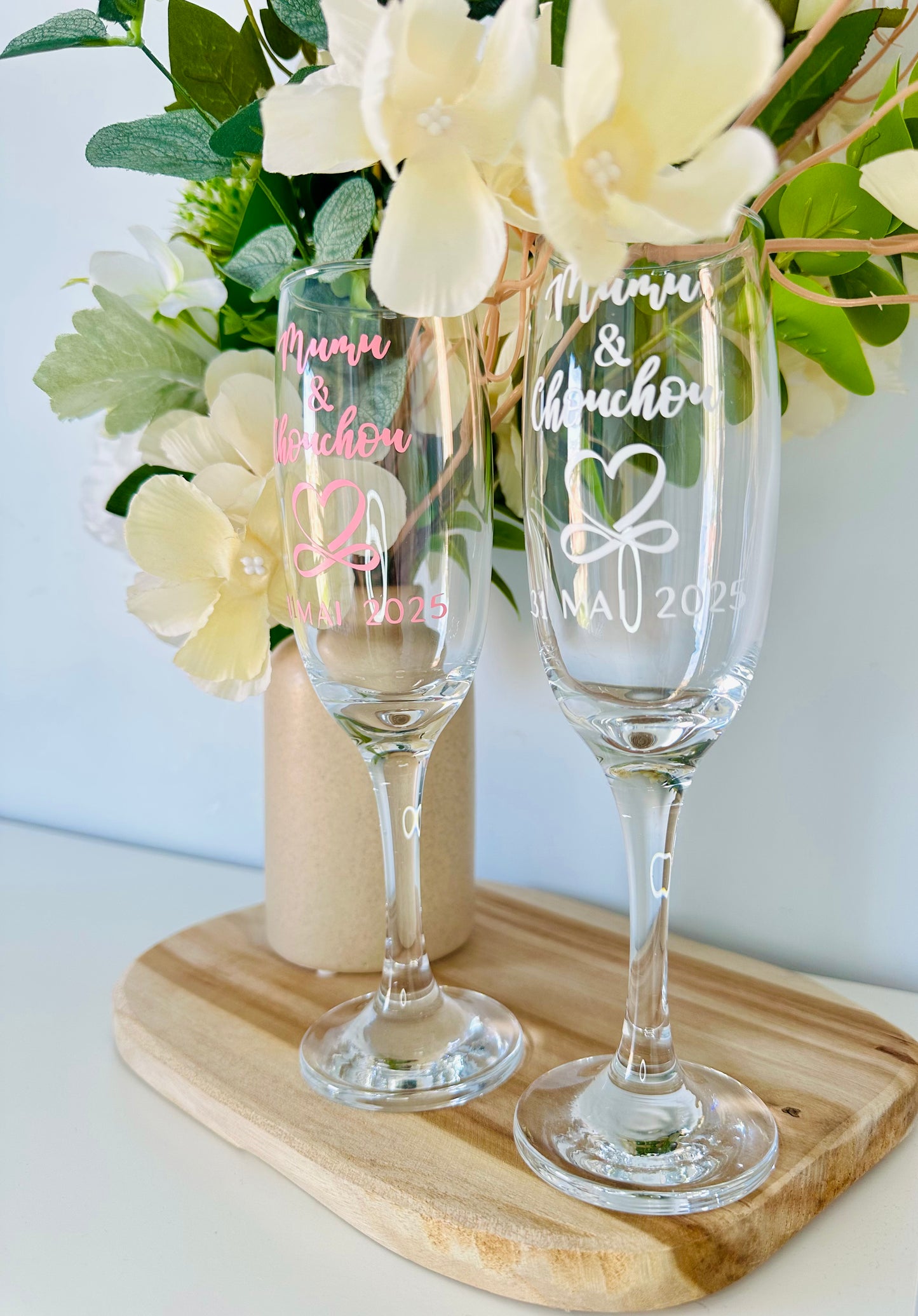 Lot de 2 flûtes personnalisées