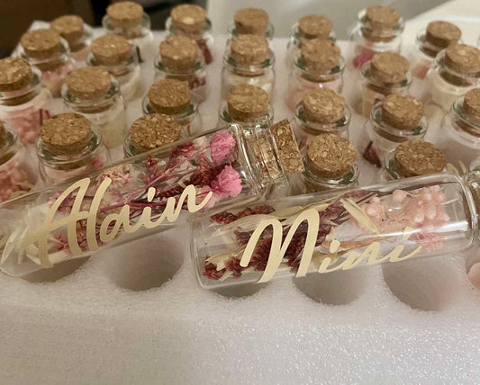 Fioles porte-noms personnalisées