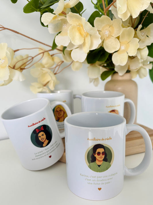 Mug personnalisé auxiliaire de crèche, nounou …